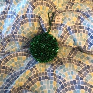 NWT Emerald Green Bead & Sequin Christmas Ornament